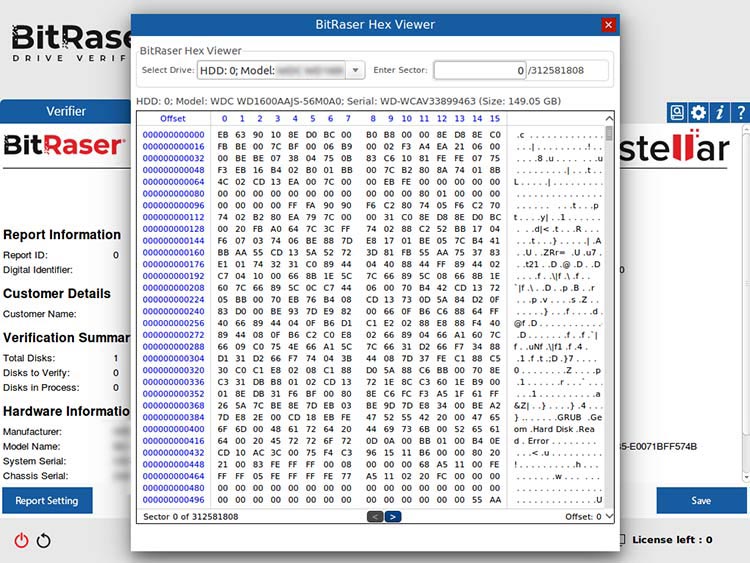 BitRaser Cloud Console download section with the BitRaser Drive Eraser cloud variant option highlighted