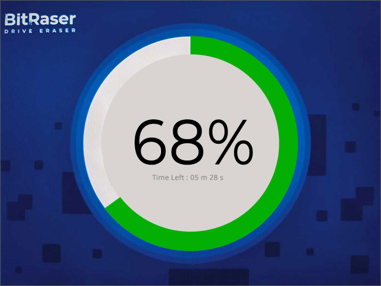 BitRaser Screensaver erasure progress screen