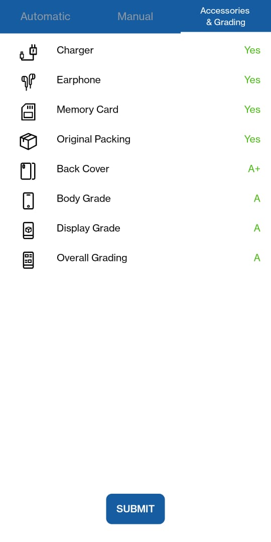 BitRaser Mobile Accesories & Grading Summary Screen