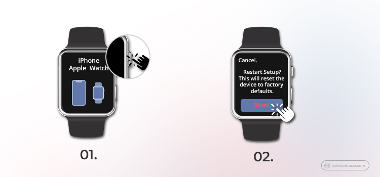 Bildschirm der Apple Watch fordert zum Neustart auf