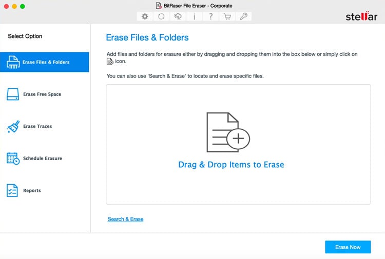 BitRaser File Eraser Corporate Mac Haupt-Interface