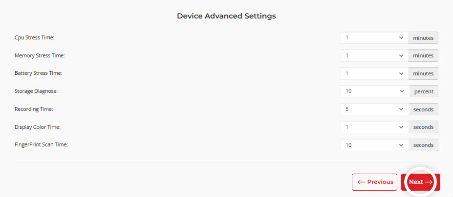 Device Advance Settings BitRaser Hardware Diagnostics ISO Customization