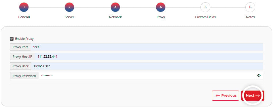 Proxy-Registerkarte BitRaser Hardware-Diagnose Anpassung