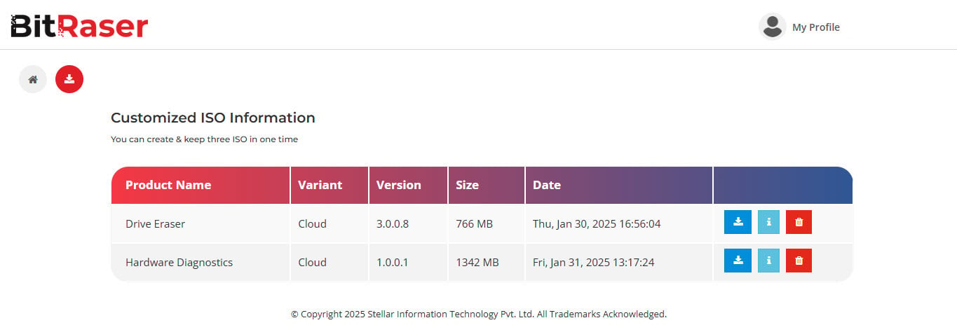 BitRaser Hardware-Diagnose ISO-Anpassung-abgeschlossen