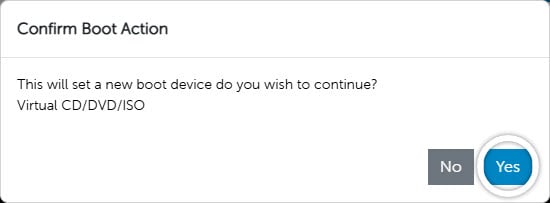 Confirm Boot Action Screen
