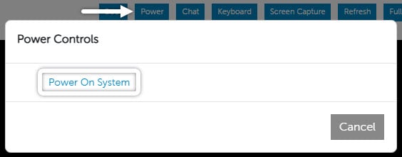 Power Control Screen Dell EMC